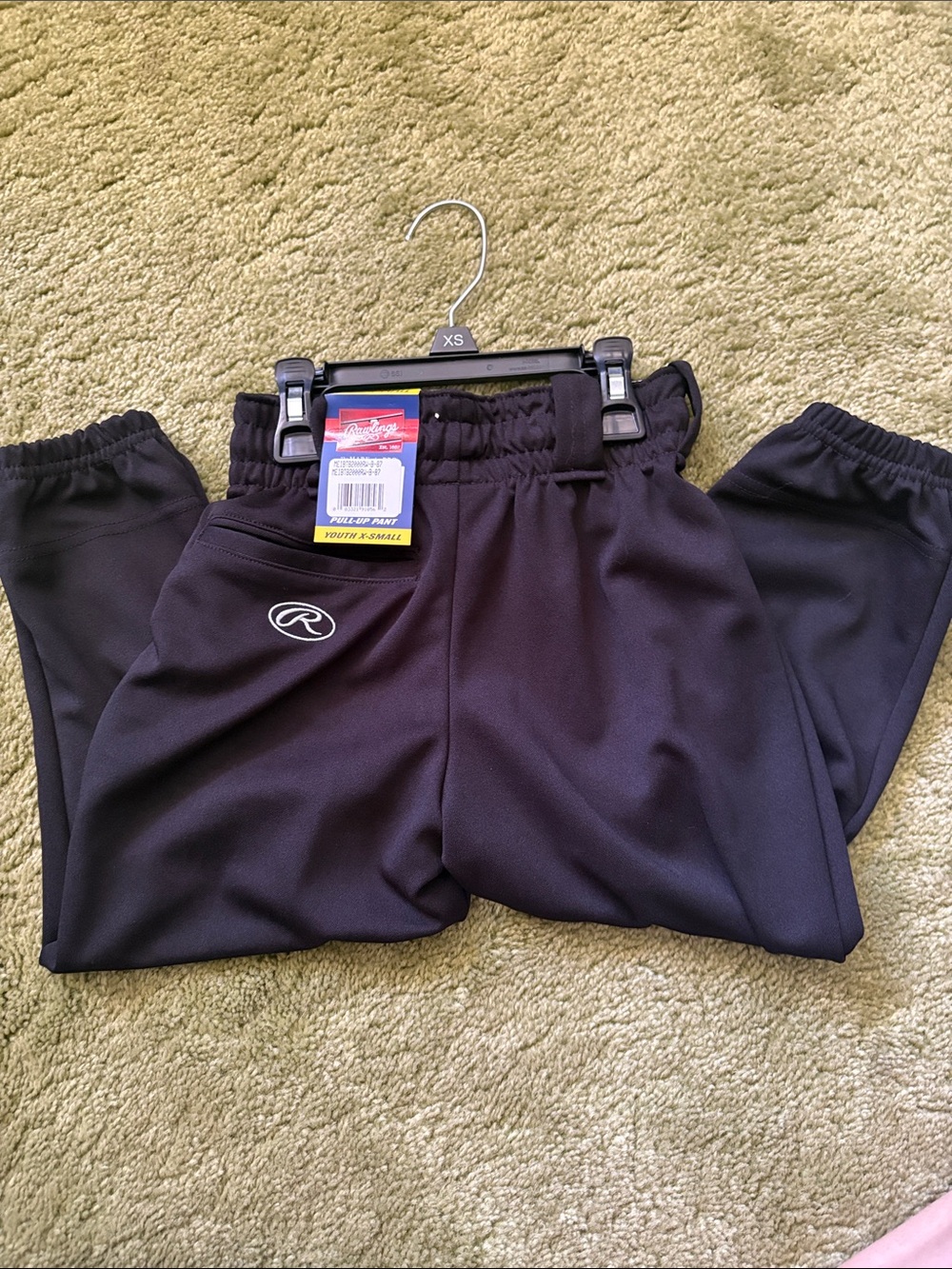 2 pairs of Rawlings Youth Black Jogger Baseball Pants